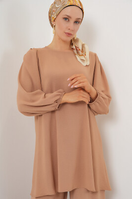 Ayrobin Tunik Pantolon Alt Üst Takım 6712 - Vizon - 2