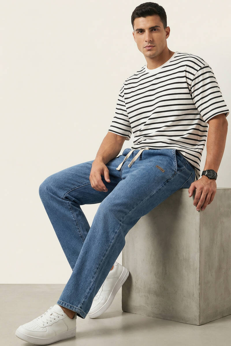 Erkek Rahat Kesim Baggy Jean Pantolon 30073 - Lacivert (1)
