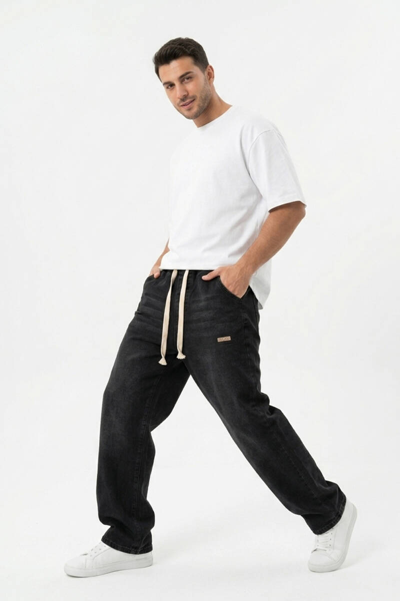 Erkek Rahat Kesim Baggy Jean Pantolon 30073 - Siyah - BİGDART