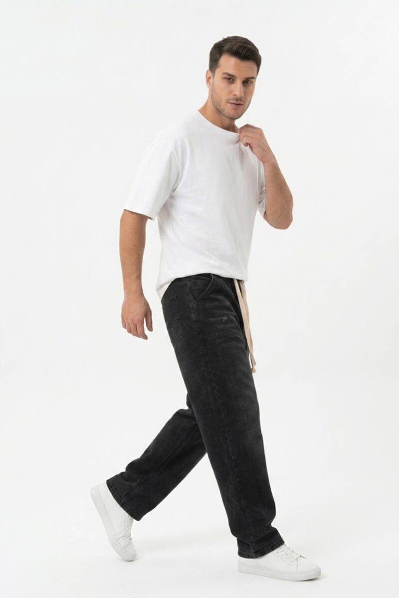 Erkek Rahat Kesim Baggy Jean Pantolon 30073 - Siyah (1)
