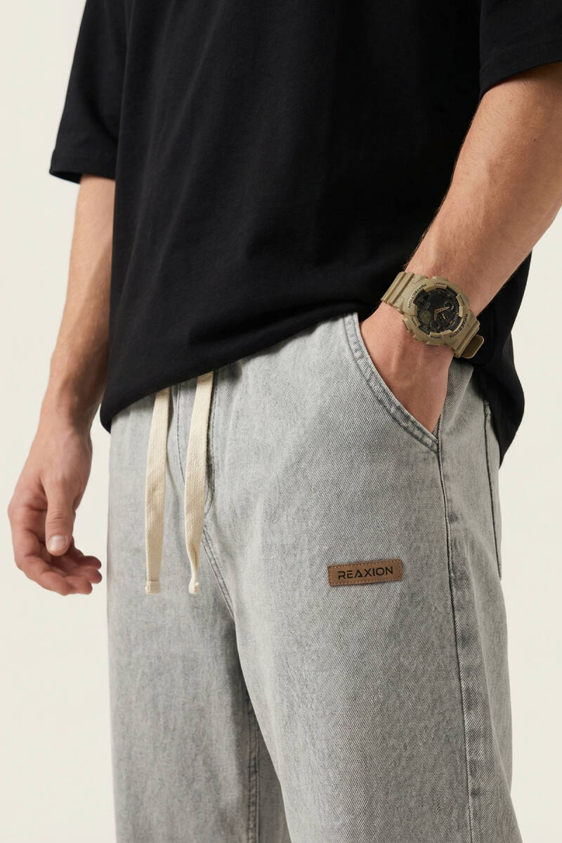 Erkek Rahat Kesim Baggy Jean Pantolon 30073 - Taş (1)