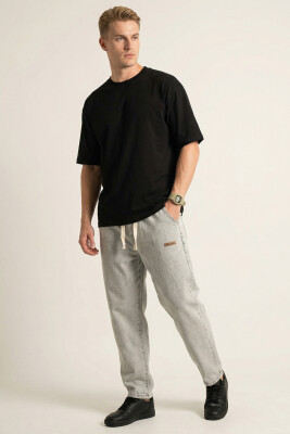 Erkek Rahat Kesim Baggy Jean Pantolon 30073 - Taş - 3