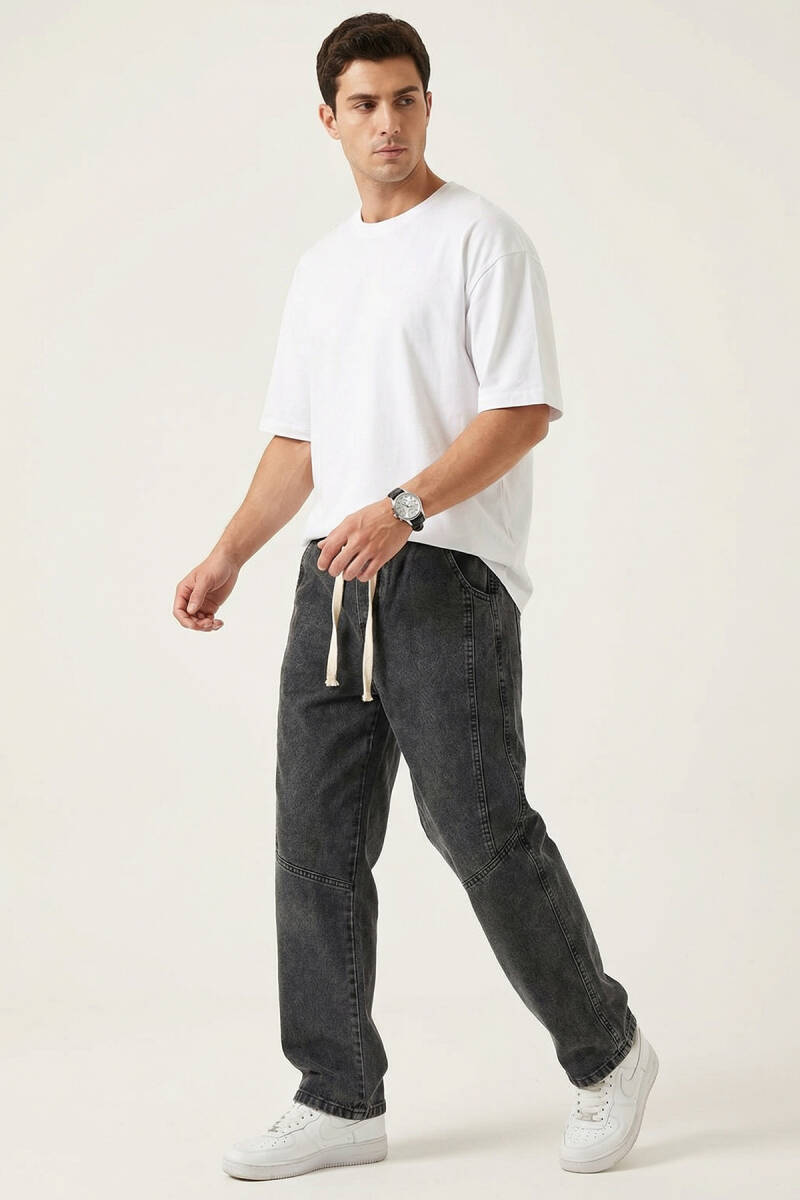 Erkek Rahat Kesim Baggy Jean Pantolon 30074 - Antrasit - BİGDART