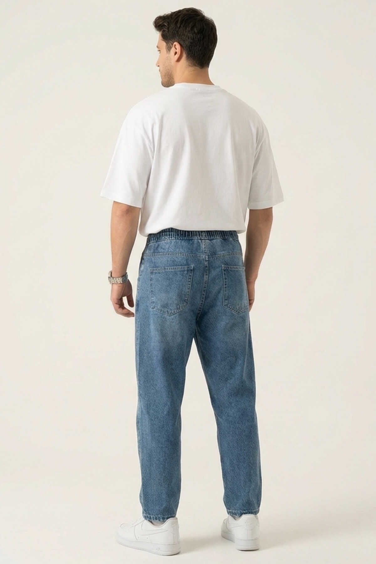 Erkek Rahat Kesim Baggy Jean Pantolon 30074 - İndigo - 5