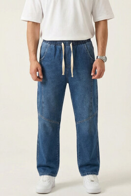 Erkek Rahat Kesim Baggy Jean Pantolon 30074 - Lacivert - 2