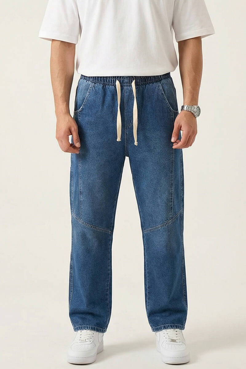 Erkek Rahat Kesim Baggy Jean Pantolon 30074 - Lacivert (1)