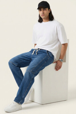 Erkek Rahat Kesim Baggy Jean Pantolon 30074 - Lacivert - 3