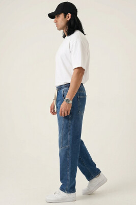 Erkek Rahat Kesim Baggy Jean Pantolon 30074 - Lacivert - 4