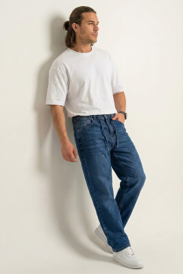 Erkek Rahat Kesim Baggy Jean Pantolon 30075 - Lacivert - 3