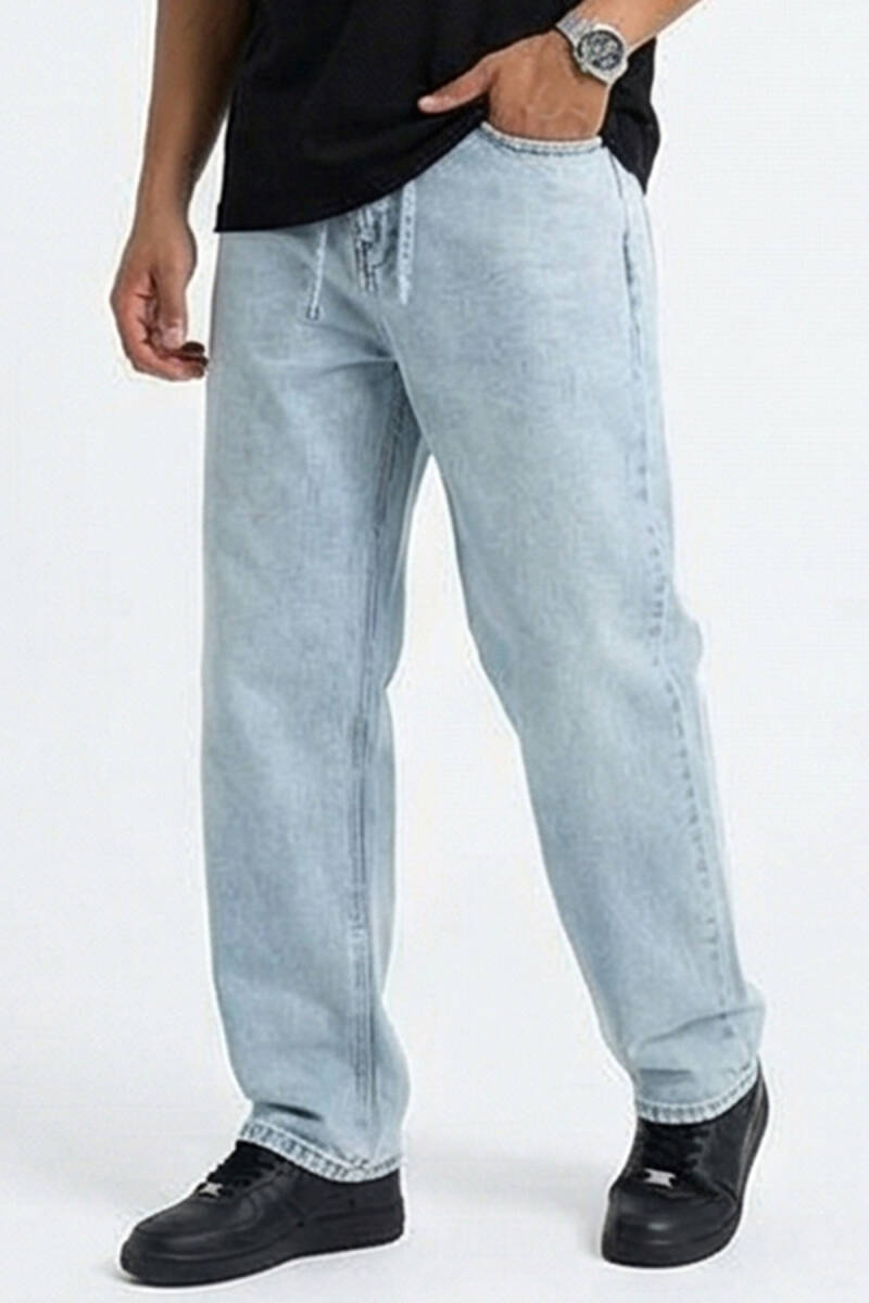 Erkek Rahat Kesim Baggy Jean Pantolon 30075 - Mavi (1)