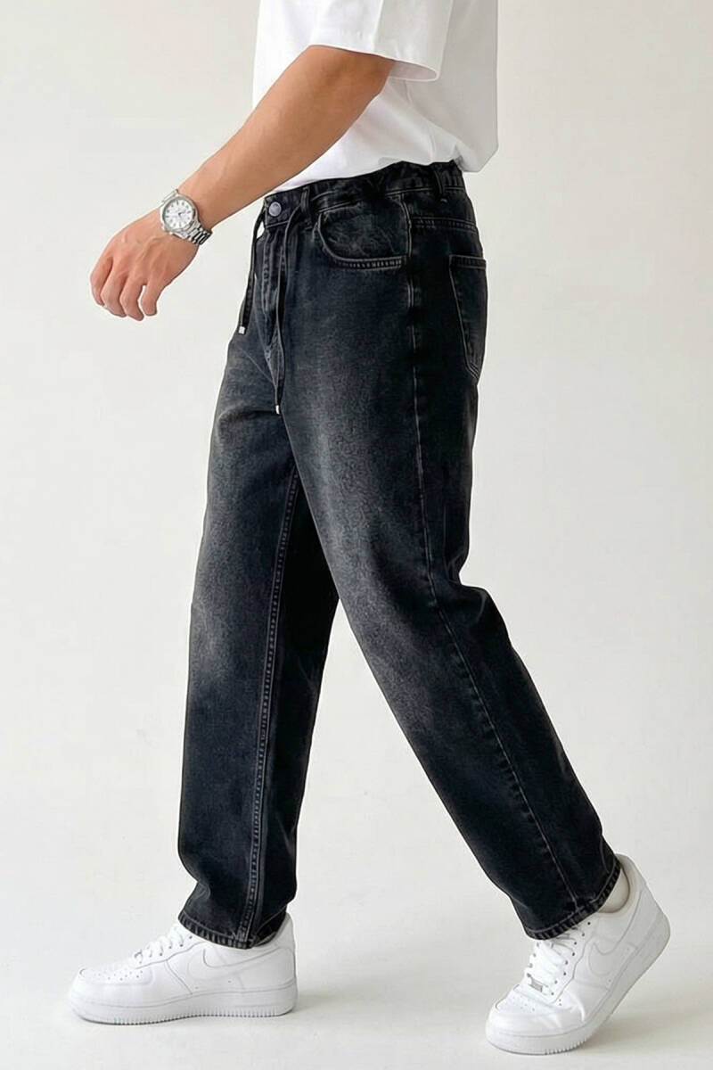 Erkek Rahat Kesim Baggy Jean Pantolon 30075 - Siyah (1)