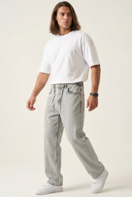 Erkek Rahat Kesim Baggy Jean Pantolon 30075 - Taş - 3