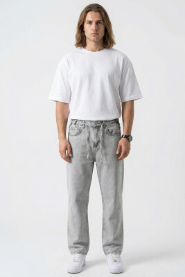 Erkek Rahat Kesim Baggy Jean Pantolon 30075 - Taş - 4