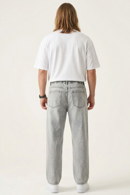 Erkek Rahat Kesim Baggy Jean Pantolon 30075 - Taş - 5