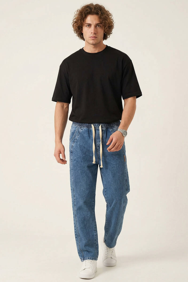 Erkek Rahat Kesim Baggy Jean Pantolon 30076 - İndigo - BİGDART