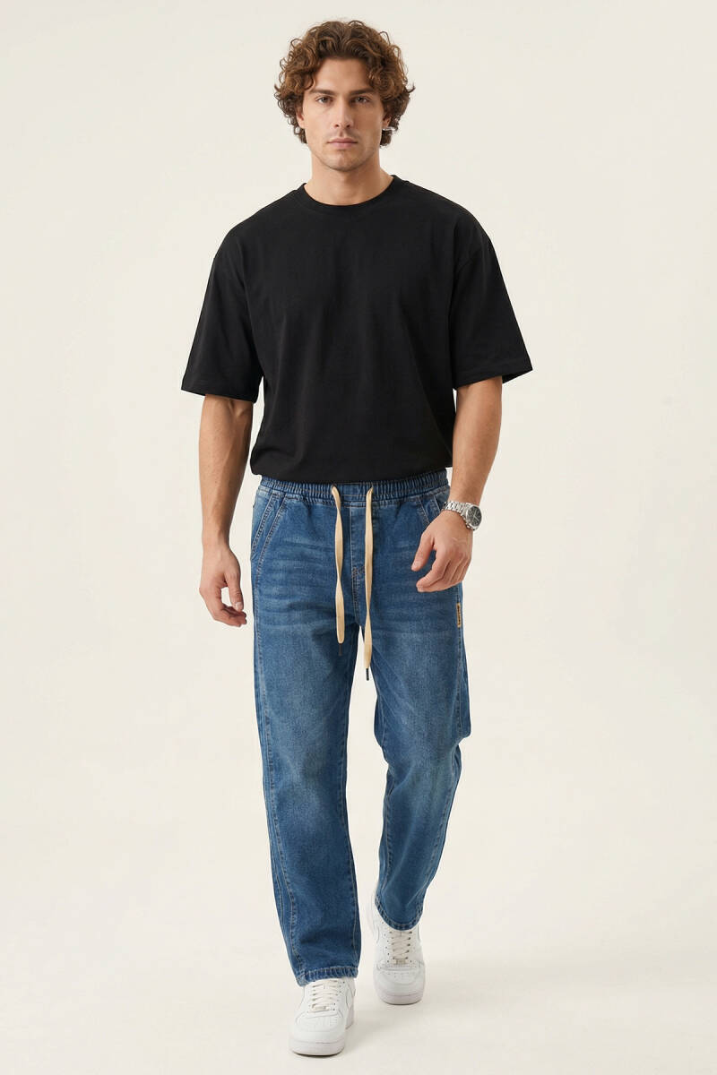 Erkek Rahat Kesim Baggy Jean Pantolon 30076 - Lacivert - BİGDART
