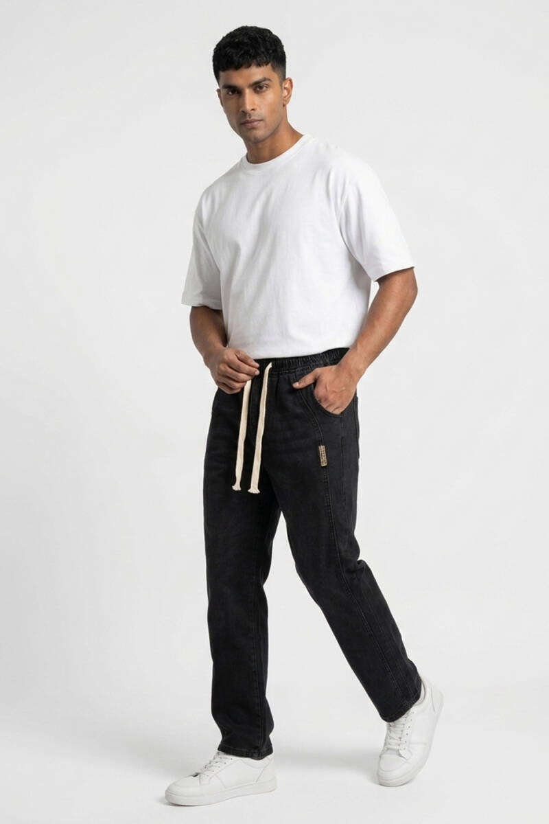 Erkek Rahat Kesim Baggy Jean Pantolon 30076 - Siyah - BİGDART