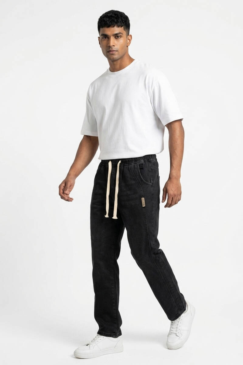 Erkek Rahat Kesim Baggy Jean Pantolon 30076 - Siyah (1)