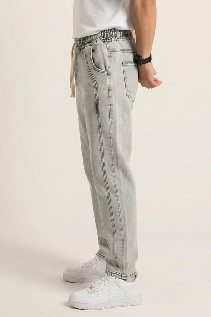 Erkek Rahat Kesim Baggy Jean Pantolon 30076 - Taş (1)