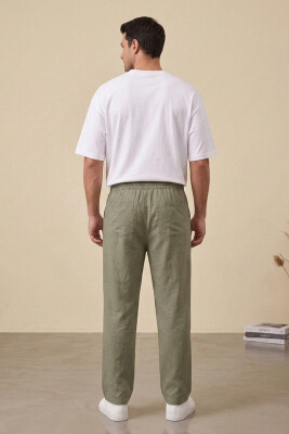 Erkek Rahat Keten Pantolon 30118 - Haki - 2
