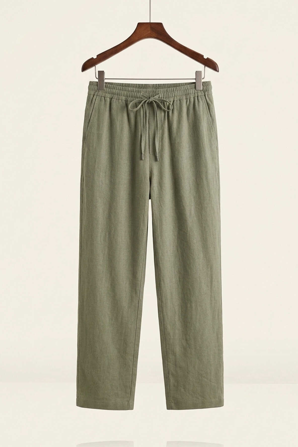 Erkek Rahat Keten Pantolon 30118 - Haki - 3