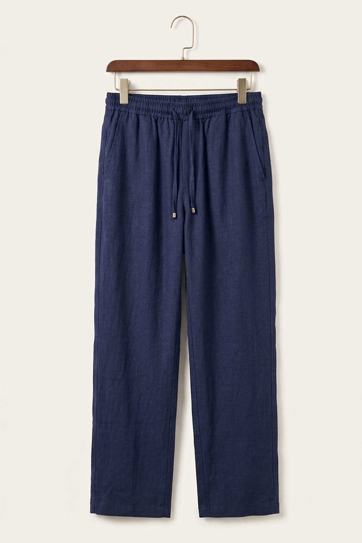 Erkek Rahat Keten Pantolon 30118 - Lacivert - 3