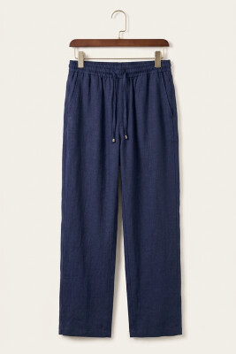 Erkek Rahat Keten Pantolon 30118 - Lacivert - 3