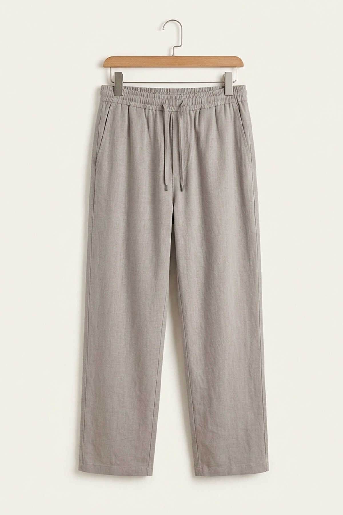 Erkek Rahat Keten Pantolon 30118 - Taş - 3