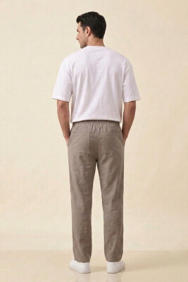 Erkek Rahat Keten Pantolon 30118 - Vizon - 3