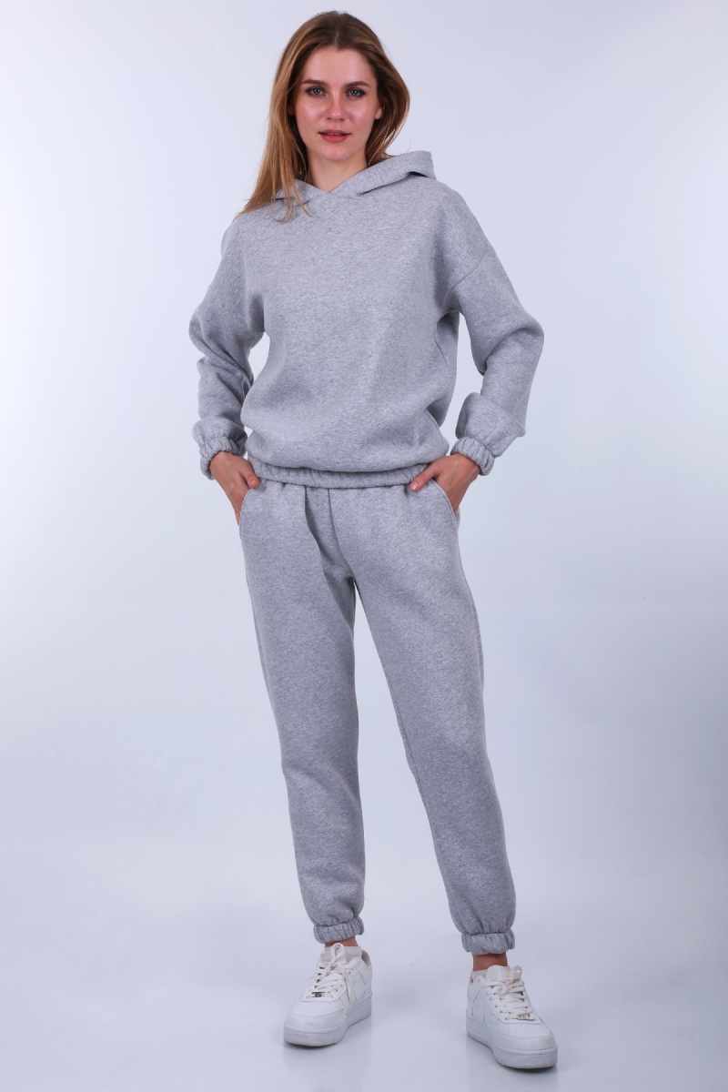 55376 Şardonlu Eşofman Takımı - Gri - BİGDART