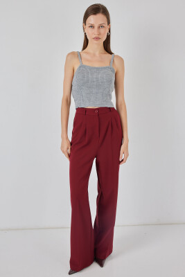 Kadın Askılı Crop Top Bluz 15934 - Gri - 2