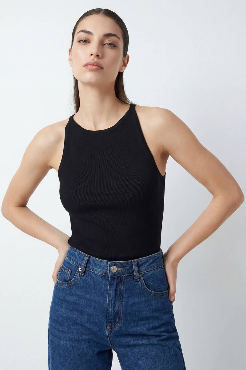 Kadın Askılı Örme Atlet 15935 - Siyah - BİGDART