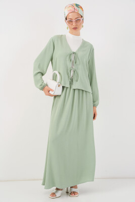 Kadın Ayrobin Kimono Etek İkili Takım 8047 - Mint 