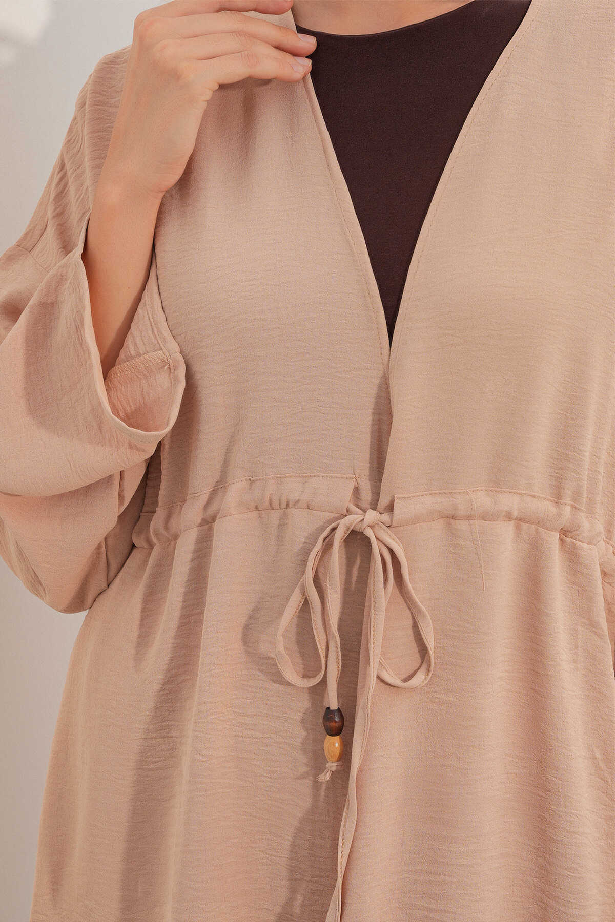 Kadın Ayrobin Kimono Pantolon İkili Takım 30101 - Bej - 5