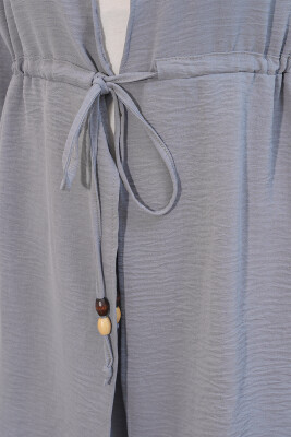 Kadın Ayrobin Kimono Pantolon İkili Takım 30101- Gri - 4