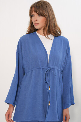 Kadın Ayrobin Kimono Pantolon İkili Takım 30101- İndigo - 2