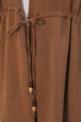 Kadın Ayrobin Kimono Pantolon İkili Takım 30101- Taba - 4