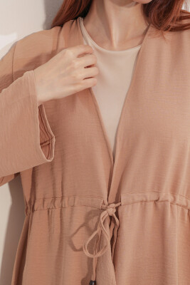 Kadın Ayrobin Kimono Pantolon İkili Takım 30101 - Vizon - 5