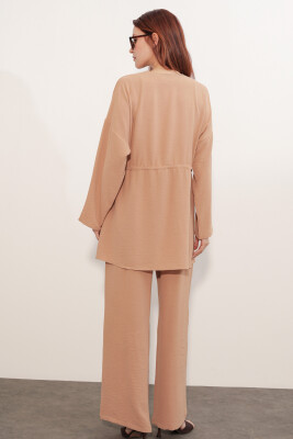 Kadın Ayrobin Kimono Pantolon İkili Takım 30101 - Vizon - 6