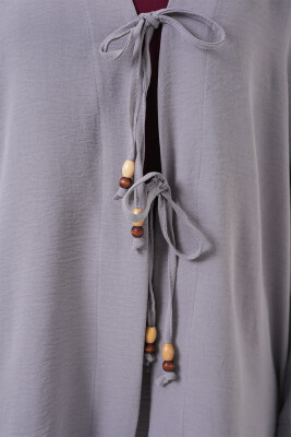 Kadın Ayrobin Kimono Pantolon İkili Takım 6739 - Gri - 5