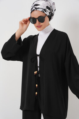 Kadın Ayrobin Kimono Pantolon İkili Takım 6739 - Siyah - 2