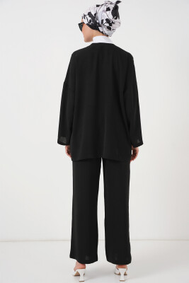 Kadın Ayrobin Kimono Pantolon İkili Takım 6739 - Siyah - 6