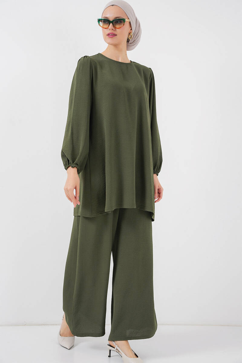 Ayrobin Tunik Pantolon Alt Üst Takım 6712 - Haki - BİGDART