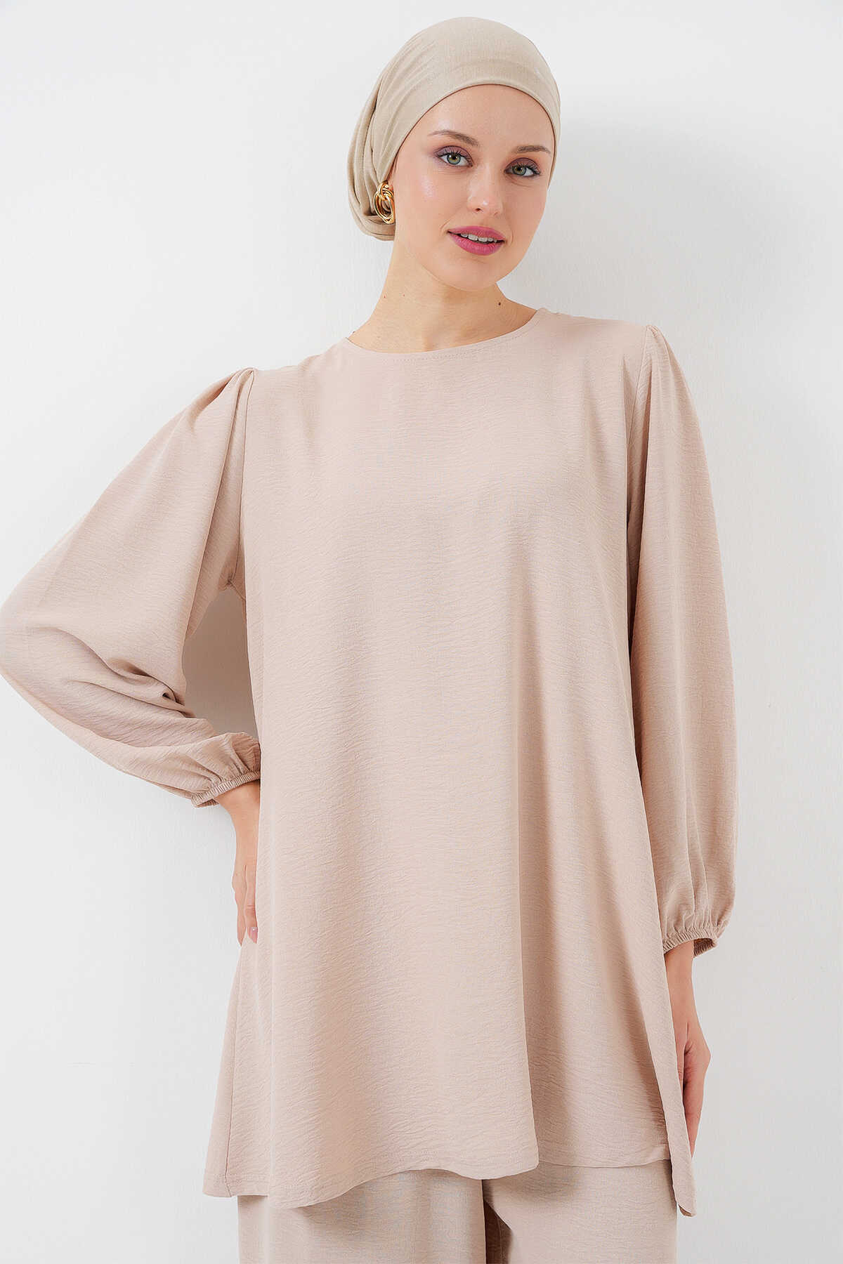 Ayrobin Tunik Pantolon Alt Üst Takım 6712 - Krem - 2