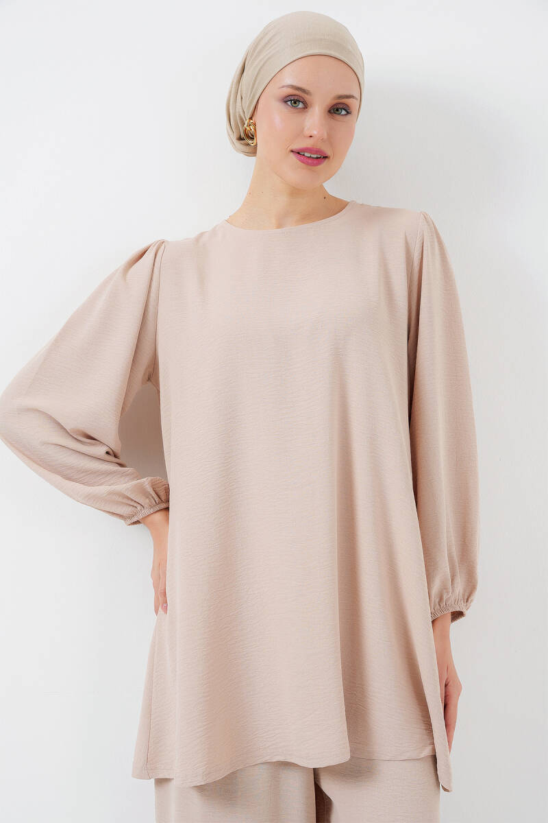 Ayrobin Tunik Pantolon Alt Üst Takım 6712 - Krem (1)