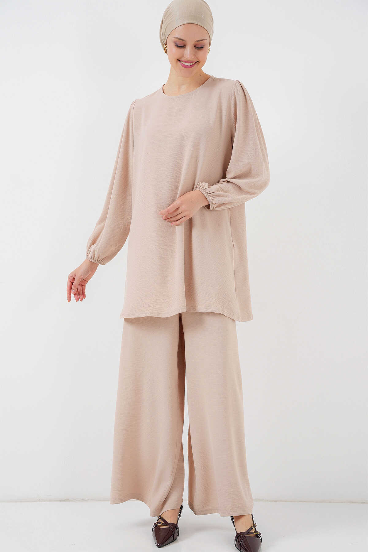 Ayrobin Tunik Pantolon Alt Üst Takım 6712 - Krem - 3