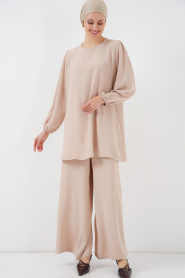 Ayrobin Tunik Pantolon Alt Üst Takım 6712 - Krem - 3