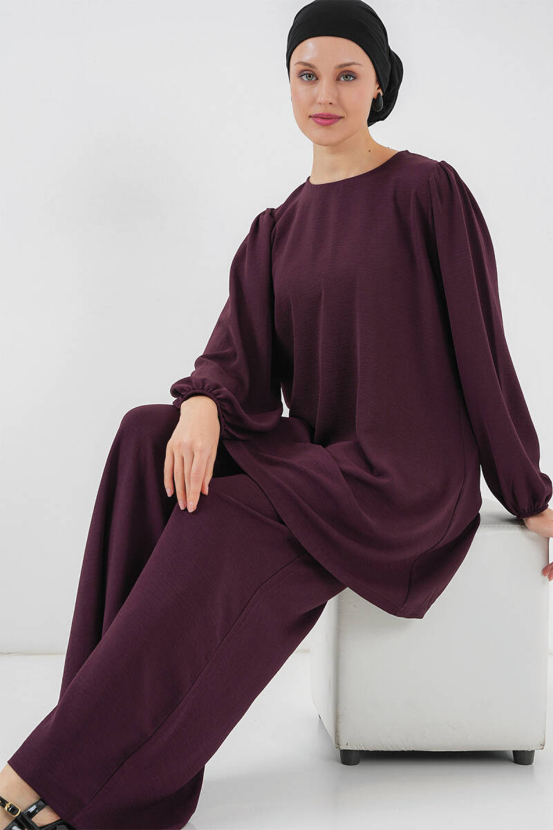 Ayrobin Tunik Pantolon Alt Üst Takım 6712 - Mürdüm - BİGDART
