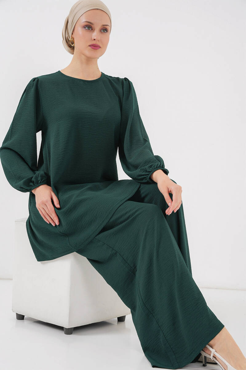 Ayrobin Tunik Pantolon Alt Üst Takım 6712 - Zümrüt Yeşili - BİGDART