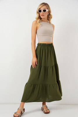 Kadın Ayrobin Uzun Etek 8048 - Haki 